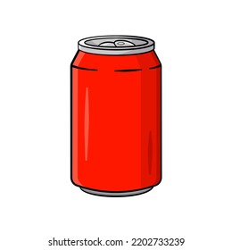 Red can. Vector illustration. Cartoon