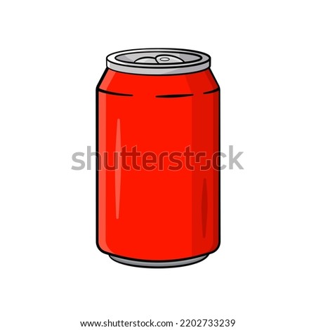 Red can. Vector illustration. Cartoon
