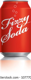 Red can vector visual 330 ml & 500 ml, ideal for cola, soft drinks, soda, fizzy pop, energy drink, juice, etc. Drawn with mesh tool. Fully adjustable & scalable