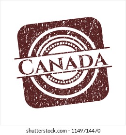 Red Canada distressed grunge stamp