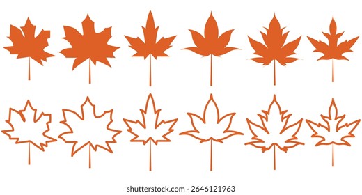 Red canada maple leaf icon image vector. maple leaf logo vector icon isolated on transparent background. EPS 10.