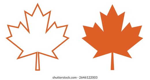 Red canada maple leaf icon image vector. maple leaf logo vector icon isolated on transparent background. EPS 10.
