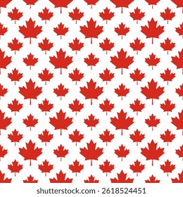 Red Canada Maple Leaves ilustração vetor padrão sem costura