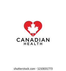red Canadian heath logo vector