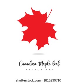 RED Canadian Maple leaf vector silhouette Design Vector SVG Sticker graphics icon