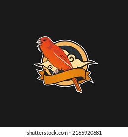 Red Canary logo vector; canary bird illustration