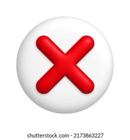 Round red X mark thin line icon, button, cross symbol on white background  Stock Vector