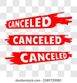 red canceled text stamp or sign