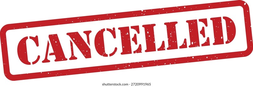 Sello cancelado rojo aislado en el fondo blanco