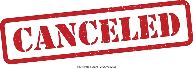 Sello cancelado rojo sobre fondo blanco