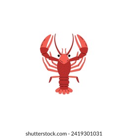 Red Cancer is a sea animal or constellation. Flat vector illustrations: crab, star pattern, seafood dish, isolated sea objects.