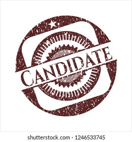 Red Candidate distress rubber seal with grunge texture