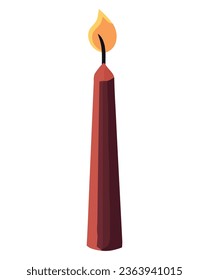 red candle design illustration over white