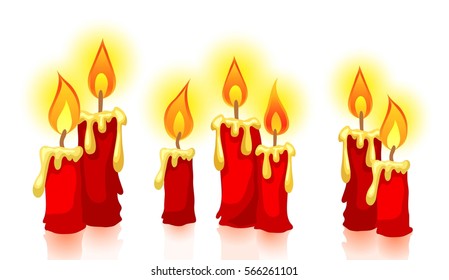 red candle with flame