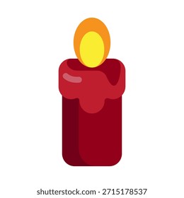 Red candle with flame icon symbolizing luck, light, prosperity, and new beginnings. Ideal for Lunar New Year, Chinese New Year, and Asian festive concepts