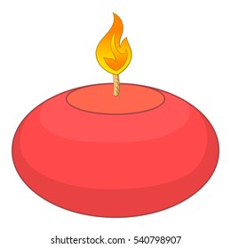 Red candle icon. Cartoon illustration of red candle vector icon for web