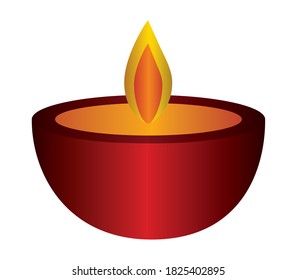 red candle icon design, Fire flame candlelight light spirituality burn and decoration theme Vector illustration