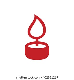 Red candle icon vector illustration