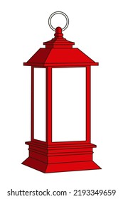 Ilustración vectorial de linterna de velas rojas.