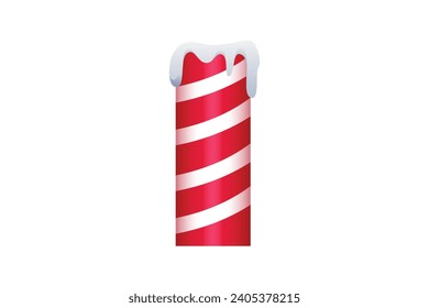 Red Candle Light Christmas Sticker