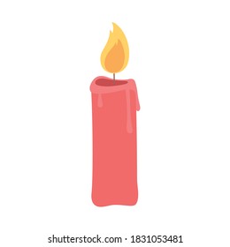 red candle light decoration isolated design icon vector illustration