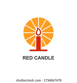 Red candle logo in vector