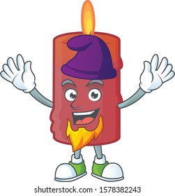 Red candle mascot cartoon style as an Elf