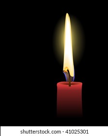 red candle - vector