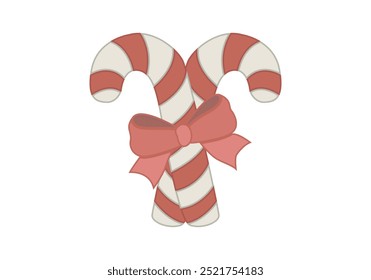 Red candy cane with Christmas bows