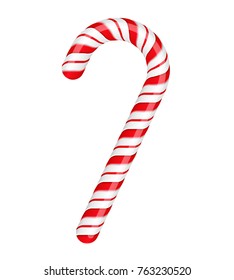 Candy Canes Numbers Set 1 One Stock Vector (Royalty Free) 345318191