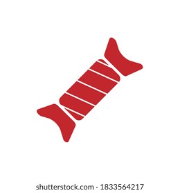 Icono de Halloween con diseño plano de caramelo rojo
