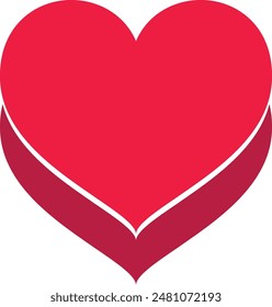 Corazón de caramelo rojo aislado sobre fondo blanco. Ilustración vectorial plana.