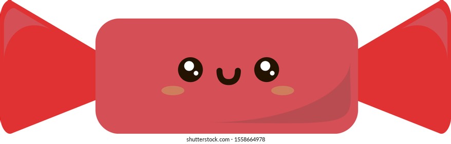 rote Süßigkeiten, Illustration, Vektorgrafik auf weißem Hintergrund.
