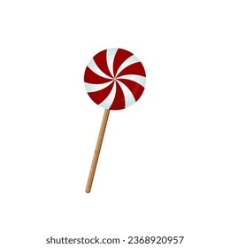 caramelo rojo en un palo. lollipop brillante