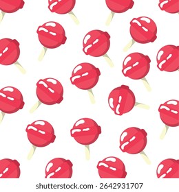 Red candy pop pattern. Vector illustration