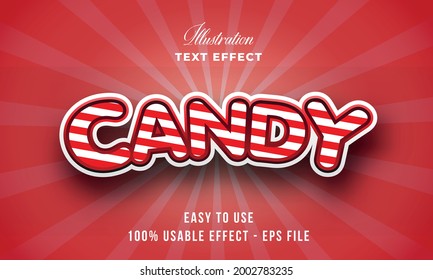 red candy vector text effect with modern style