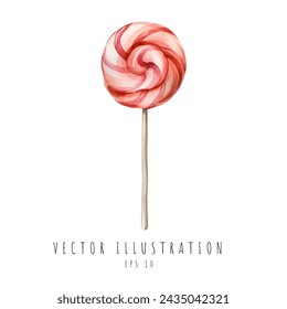 Elemento de acuarela de caramelo rojo, ilustración vectorial