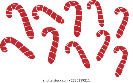 red candy with white stripes vector