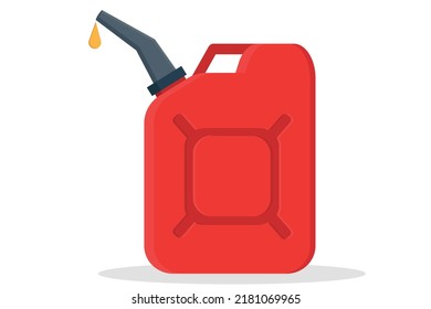 red canister for gasoline on a white background