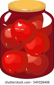 Red canned apples