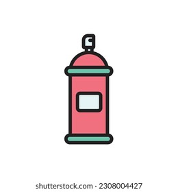 Red Canned Paint Icon Vector Illustration