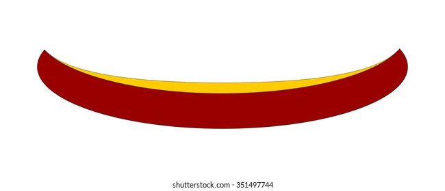 Red canoe with a strong rocker