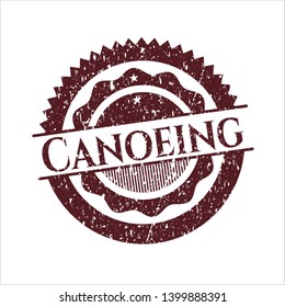 Red Canoeing distress rubber grunge stamp