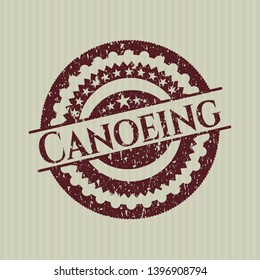 Red Canoeing distress rubber stamp