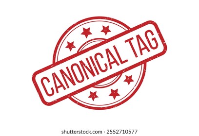 Red CANONICAL TAG Rubber Stamp Seal Vector illustration isolated on white background