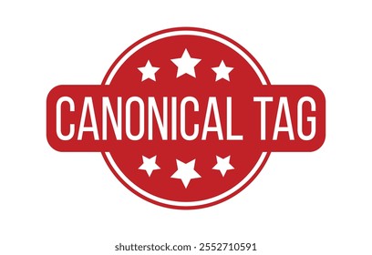 Red CANONICAL TAG Rubber Stamp Seal Vector illustration isolated on white background