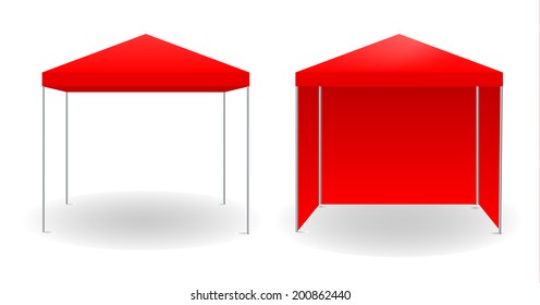 Red Canopy, Vector Illustration.