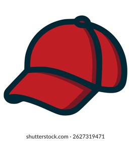 red cap hat fashion accessories lifestyle flat color vector illustration template design