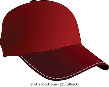 Red cap, hat. Fashionable head wear