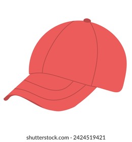 gorra roja en un vector de fondo blanco